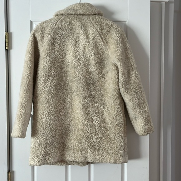 SEZANE ecru teddy coat wool cream sz36(4) - Picture 4 of 6